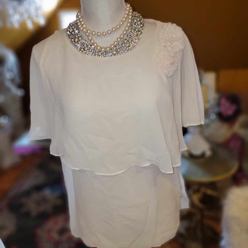 White flowy sheer top forever 21